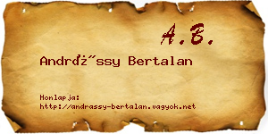 Andrássy Bertalan névjegykártya
