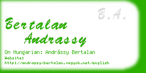 bertalan andrassy business card