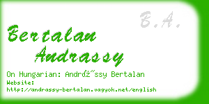 bertalan andrassy business card